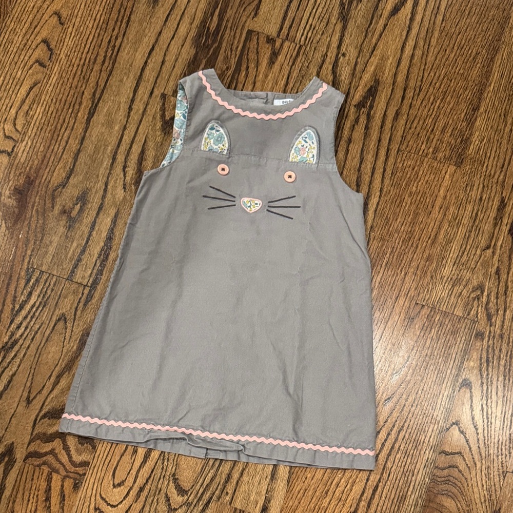 Baby Boden Floral Dress with Gray and Pink Accents